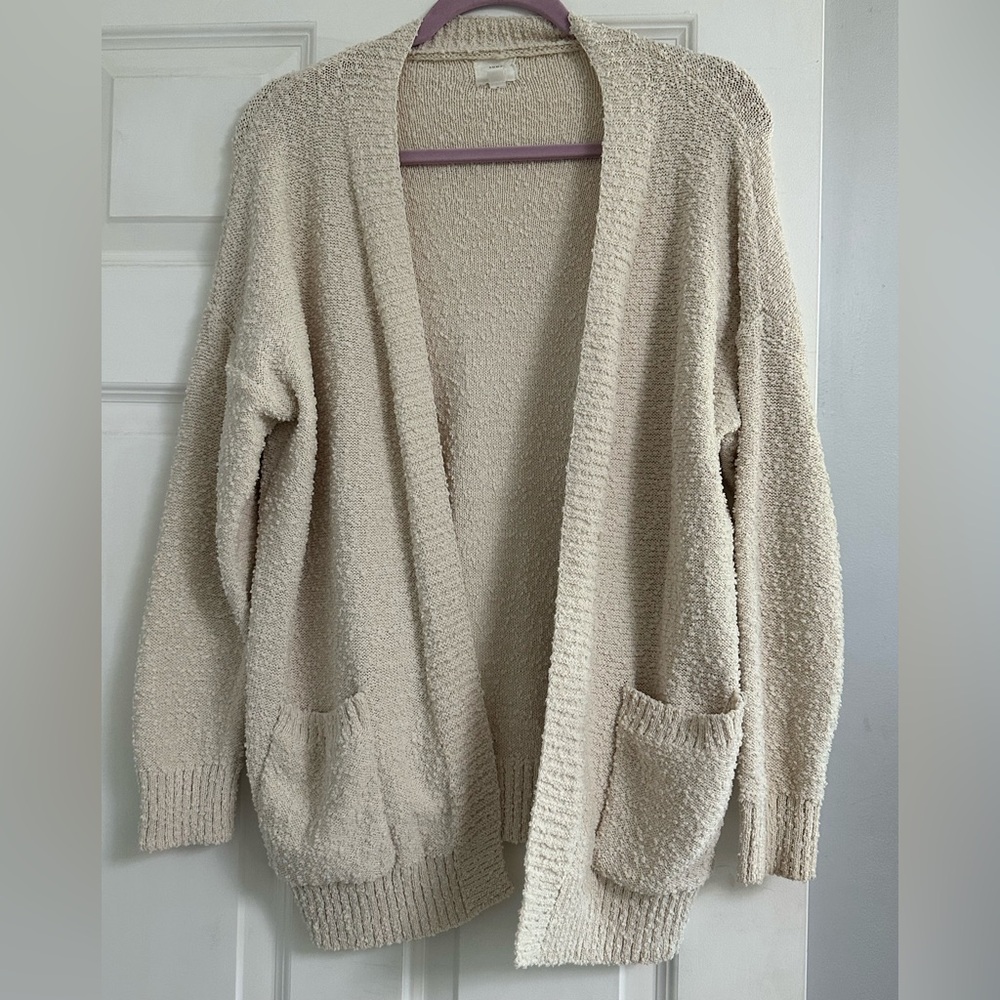 Cozy Cream Open-Front Sweater